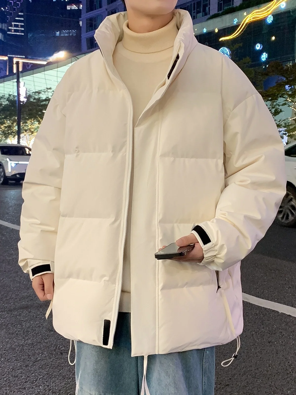 

Pierre Cardin Men's Winter Thiened Warm Casual Durable down Jaet Faionable Brand Versatile Loose Fit Long Sve Zipper