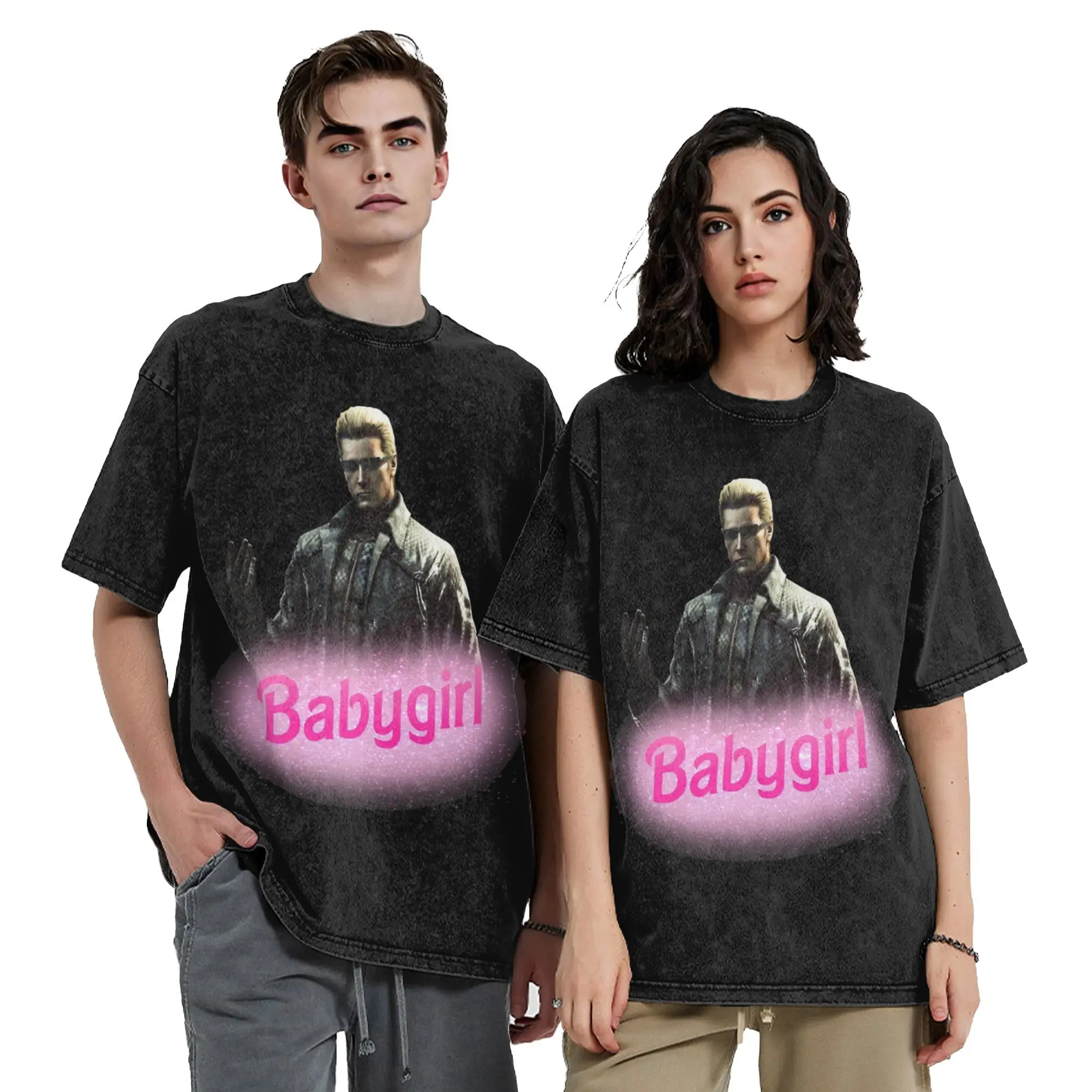 Washed T Shirts Albert Wesker Babygirl Hip Hop Novelty T-Shirts Street  Streetwear Short Sleeve Summer Tops Tees Men Women