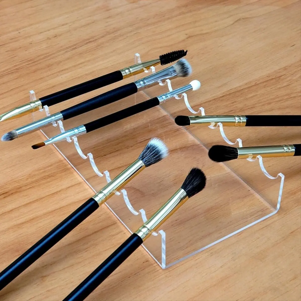 [BLACKFRIDAY]Double Ended Acrylic Makeup Beauty Brush Organizer Holder 8 Slots Cosmetic Storage (CLEAR) 1Pack