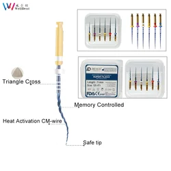 6 sztuk/pudło Denco Dental aktywowane ciepłem nikiel stop tytanu elastyczne pliki leczenie korzeni kanałów obrotowe pilniki endodontyczne dentysta