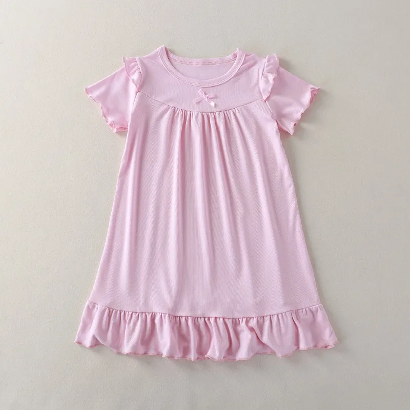 Bellbell Sommer-Kleid für Kinder, Mädchen, Pyjama-Kleid, Blumenmuster, für Kinder, Mädchen, Schleife, Homewear-Kleid, 1–14 Jahre, Kleinkind-Mädchen-Prinzessinnenkleid – Detail 13