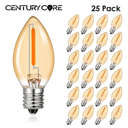 Ampoule LED C7 E12 220V E14 110V 0.5W, Veilleuses Blanc Chaud, Lampe Salée Suspendue, Guirxiété Lumineuse Décorative de Noël