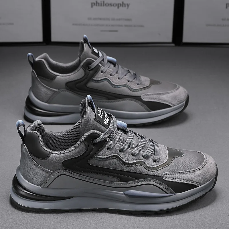 Sports Men's Shoes Winter 2025 New Spring and Autumn Leather Wear resistant Work and Leisure Labor Protection Trendy Shoes