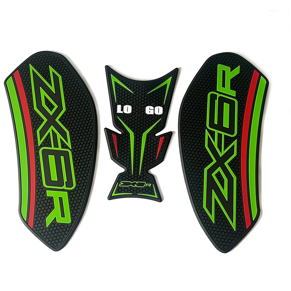 For Kawasaki Ninja ZX6R ZX-6R 2024- Motorcycle Sticker Anti Slip Fuel Tank Pad 3D Side Gas Knee Grip Traction Pads 6