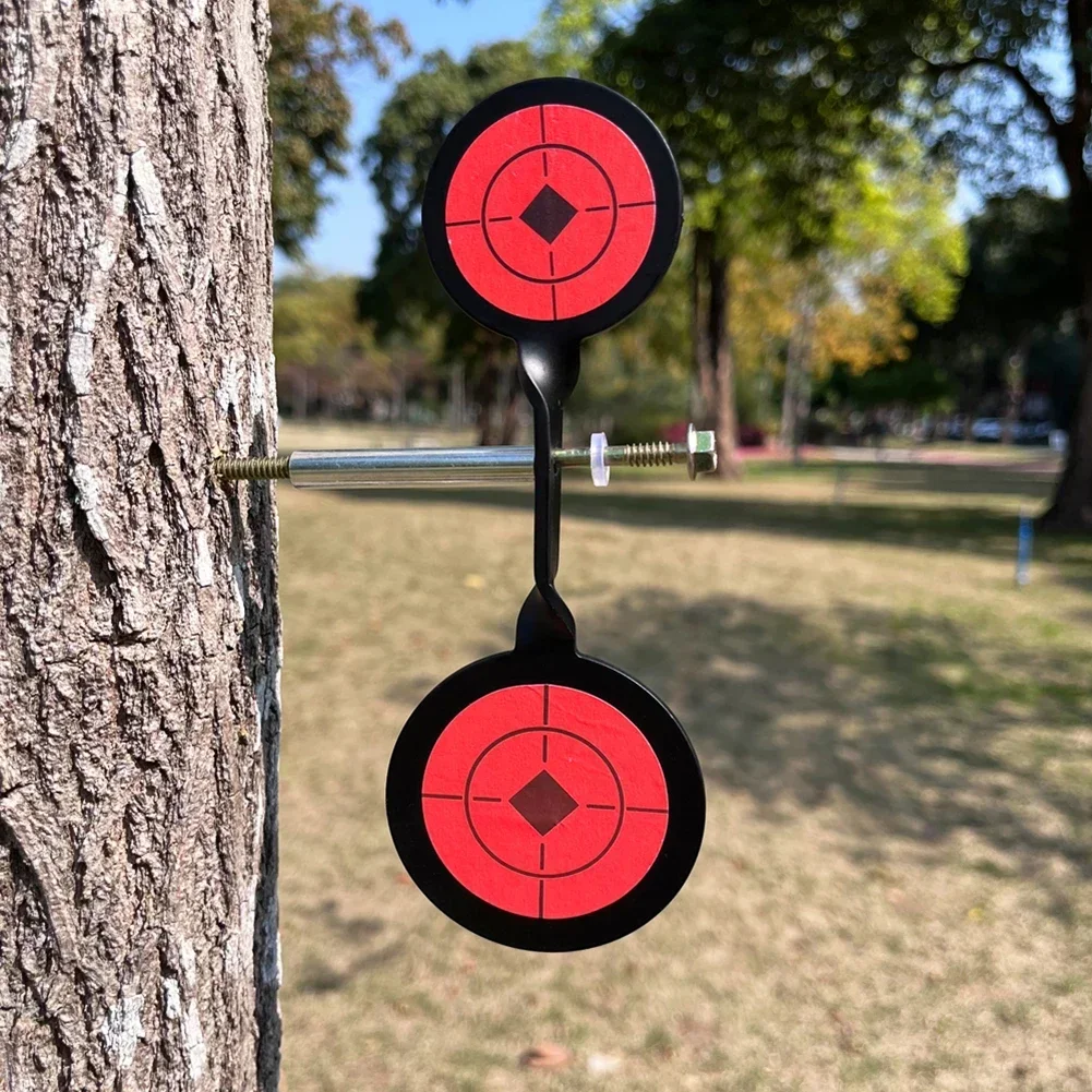 Spinner Tiro al bersaglio Accessori per bersagli Doppio spinner in acciaio al carbonio per la caccia per l'allenamento all'interno e all'aperto