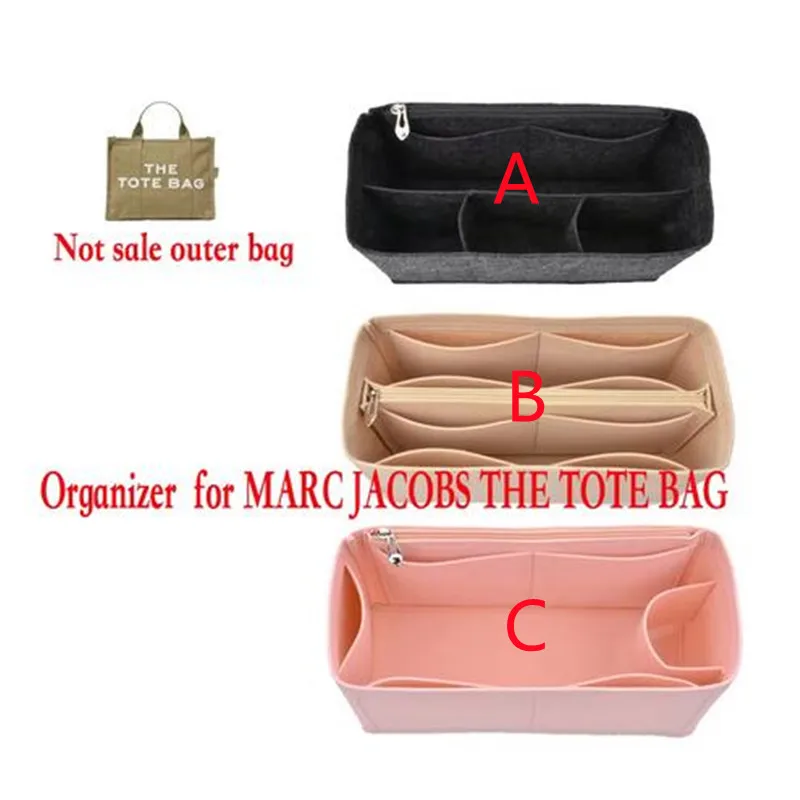 Custom color For Marc Jacobs The Tote Bag Felt Insert Bags Organizer Makeup Handbag Organize Inner Purse Portable Base Shaper