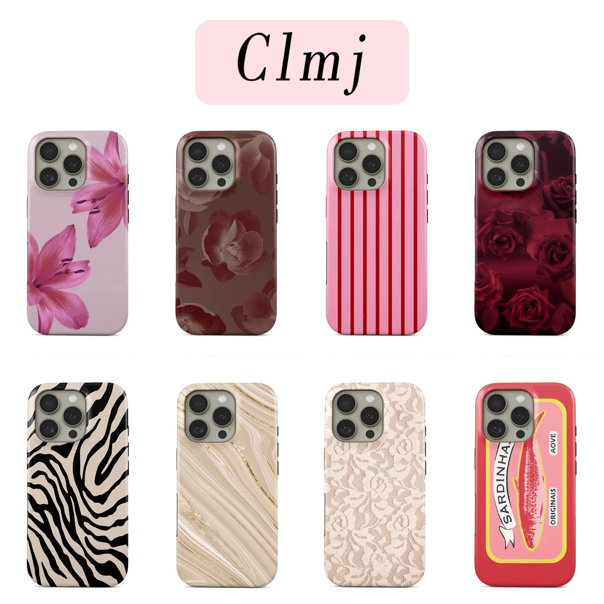 Coque de téléphone de luxe Clmj Fragile Beauty pour iPhone 17 17e 16e 16 15 14 13 12 11 X XR XSMAX 7 8 Air Pro Max Plus, double couche