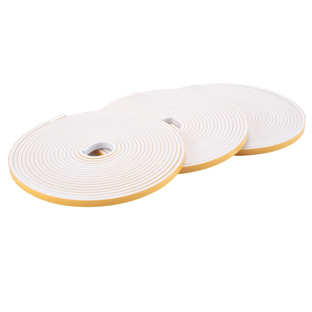 T79C Self Adhesive Foam Tape Door Window Seal Door Draught Excluder Weatherstripping, 6mm Wide x 3mm Thick 3 Pcs Each White