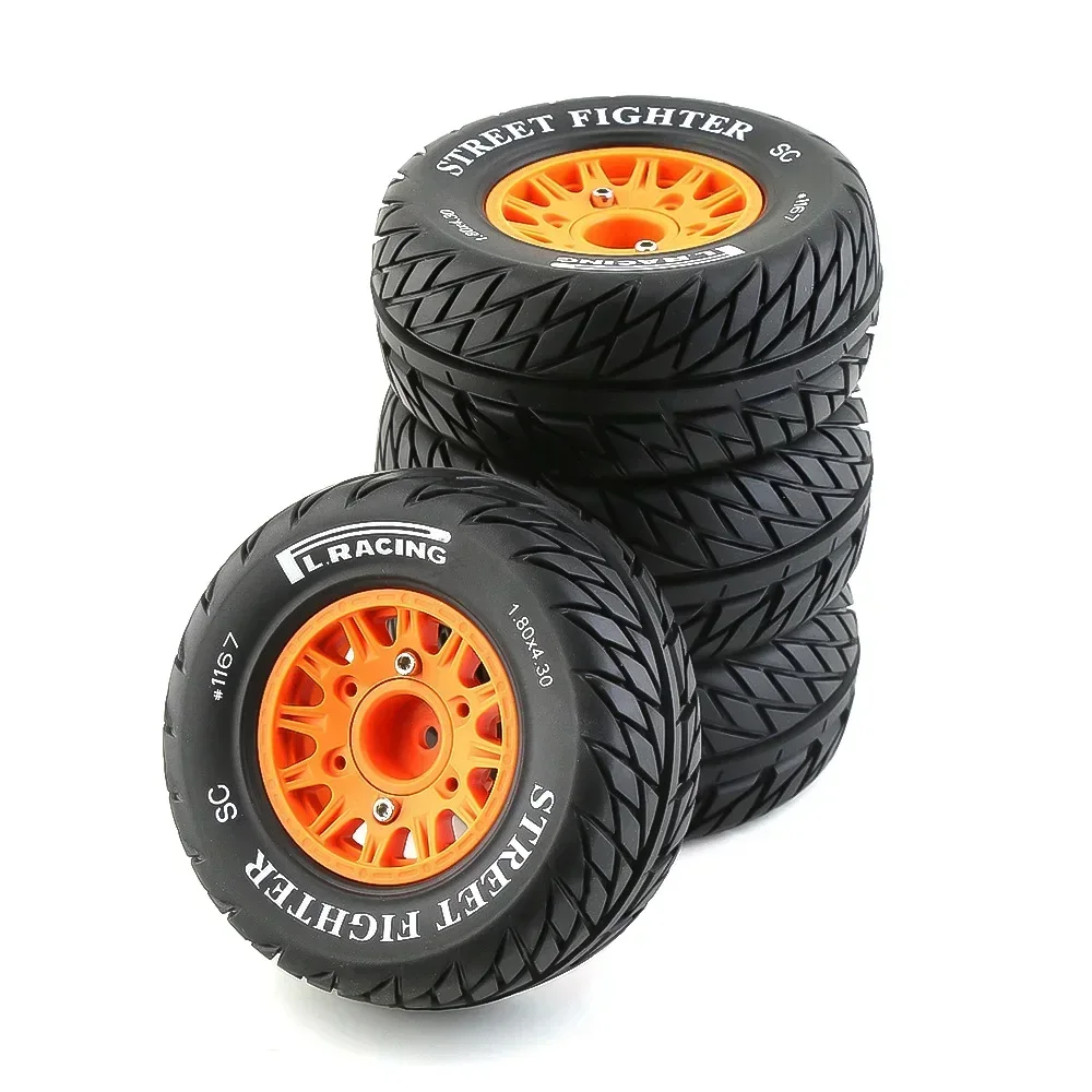 

4pcs RC Model Car Rubber Tires & Wheel for 1/8 1/10 Scale RC On Road Car HSP Sonic 94102 GT LC RACING PTG-2 Tamiya TT02