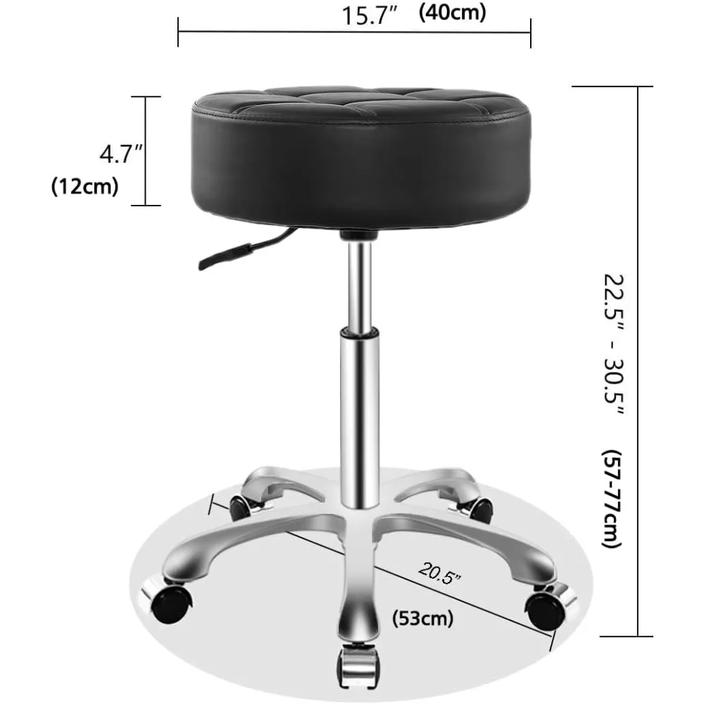 Taburete rodante para trabajo, silla hidráulica de alta resistencia con ruedas para salón de tatuajes médicos y oficina