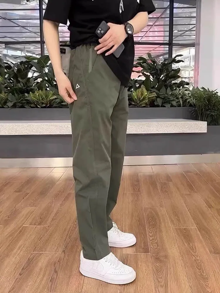 

Men's Outdoor Climbing Pants Qui Dry Waterproof Slim Fit Summer Faion Workwear Trousers Straight Leg Zipper mid Waist