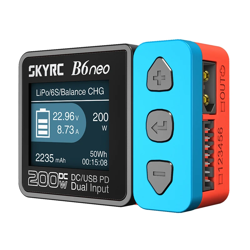 2023 SkyRC B6 neo Charger DC 200W 10A/ PD 80W 20V 5A 1-6S  LiPo Battery Balance Charger Discharger LiHV NiMH SK-100198