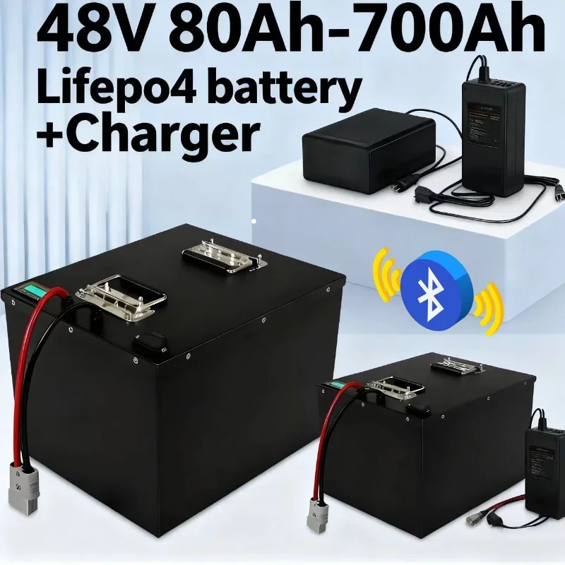 

48V 80Ah-700Ah LiFePO4 Lithium Battery with BMS Rechargeable for 4KW/9KW Solar System RV Off-Grid Marine Boat Photovoltaic Power