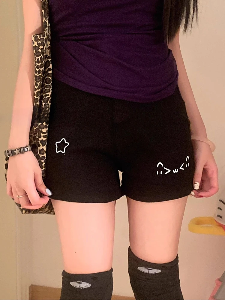 

Y2k Harajuku Print Shorts Women Vintage High Street Casual Shorts Korean Japanese Fashion Kawaii Short Pants Summer Clothes 2025