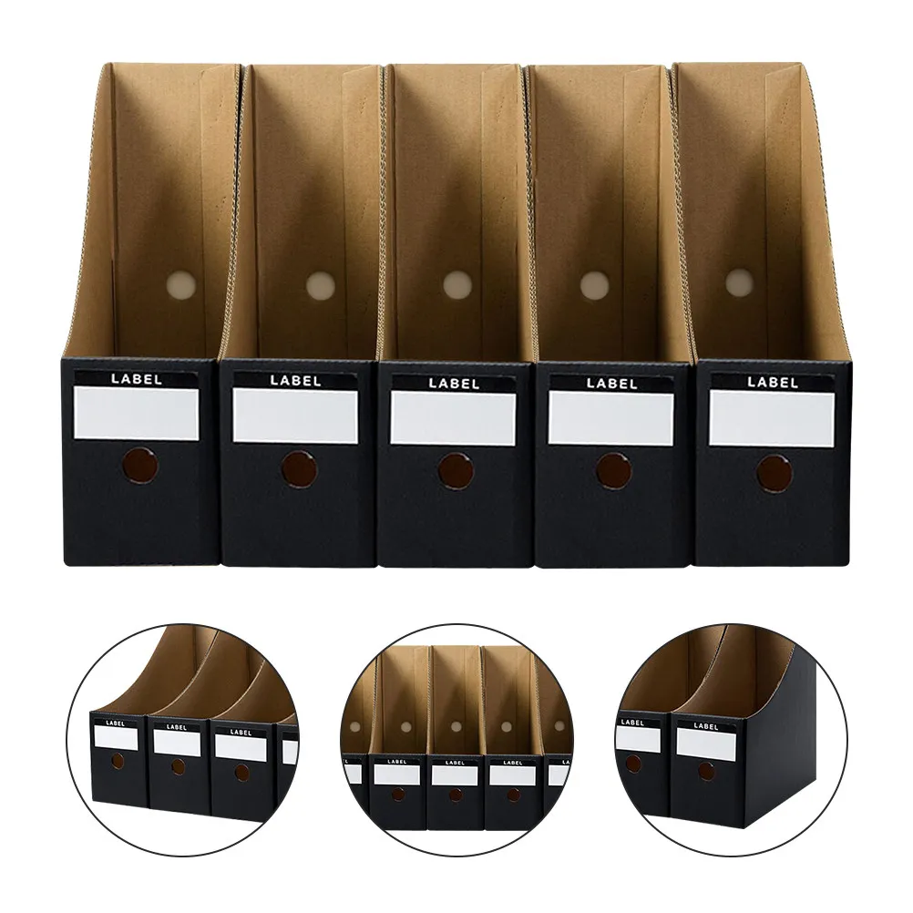 

5Pcs Desktop File Storage Boxes Files Organizer for Office Home Study Classroom Dormitory Document Box Books Storage Holders