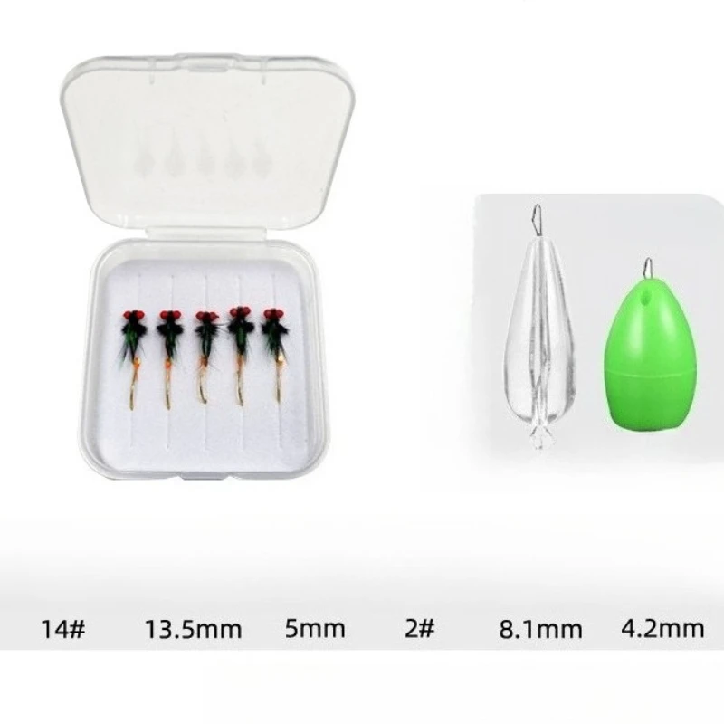 5 buah 12 # 14 # 16 #   Lalat Tackle Bionic Fly Fishing Umpan Spinner Berenang Umpan Fly Fishing Hook Lalat Umpan Kit