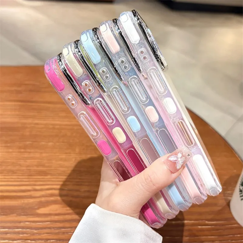 Glitter Laser Aurora Lens Candy Color Glossy Phone Case For iPhone 18 16 17 Pro Max 15 14 plus 13 Camera Protection Back Cover view 5