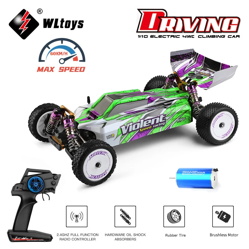 

WLtoys 104002 Rc Car Competition Brushless 60KM/H 1/10 2.4GHz 4WD Metal Chassis Electric High Speed Drift Car Remote Control