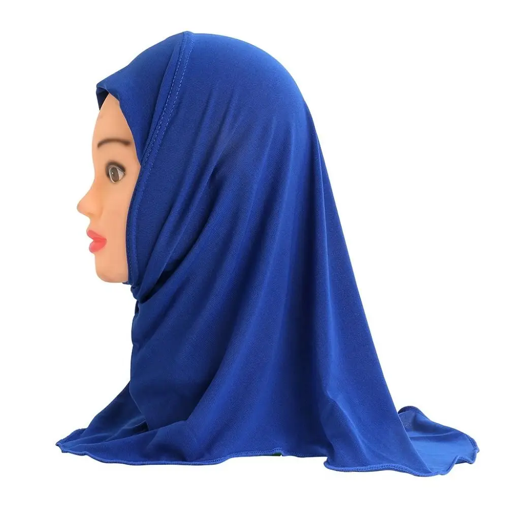 Nuovo materiale morbido elasticizzato da 2 a 7 anni per bambini turbante sciarpa islamica scialli bambini Hijab musulmano