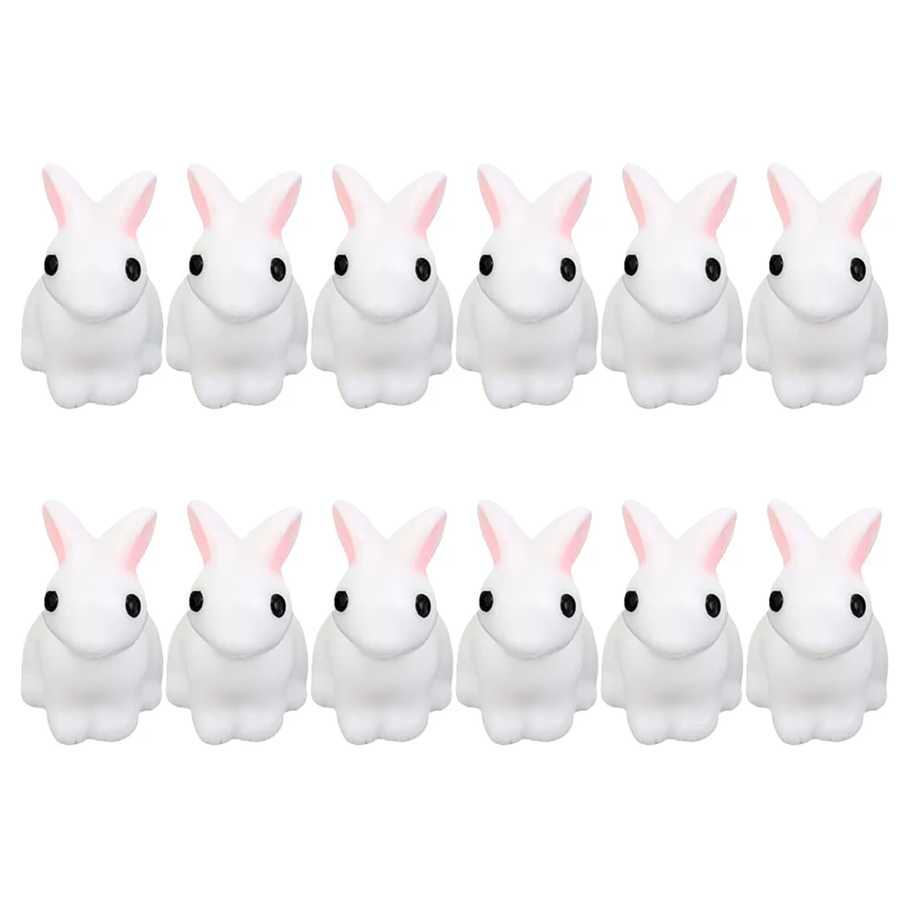 

12 Rabbit Crafts Mini Decorative naments for Bonsai Moss L Adornments Bright Color Design Gift Ideas Photo Props