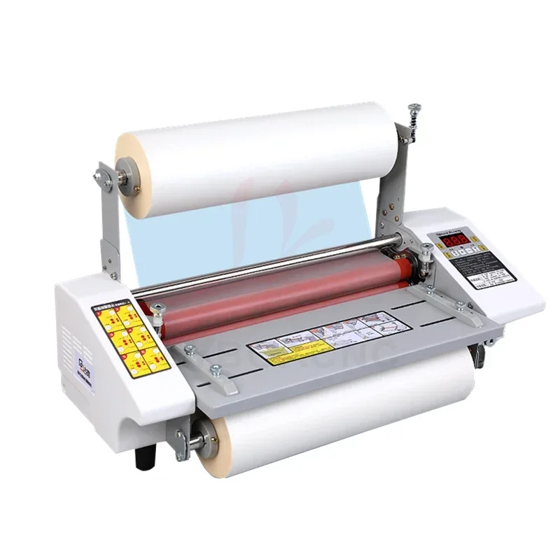 

Desktop A3 A2 Paper Laminating Machine English Version Four Roller Cold Hot Laminator Rolling Machine For Film Photo