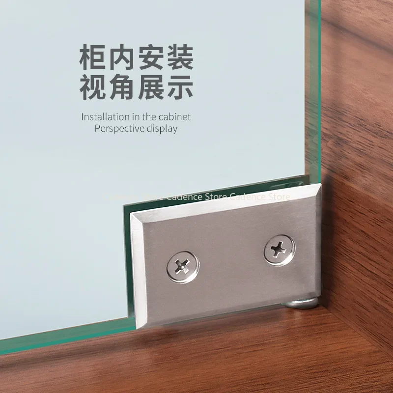 2pcs Showcase Cabinet Drawer Pull Knob No Drilling Steel Glass Door Handle/Clamp/Clips For Office Furniture Hardware