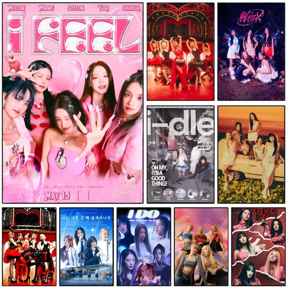 Idol Group I-DLE Poster Wall Art Print Decorative Mural Home Decor Gift Unframed