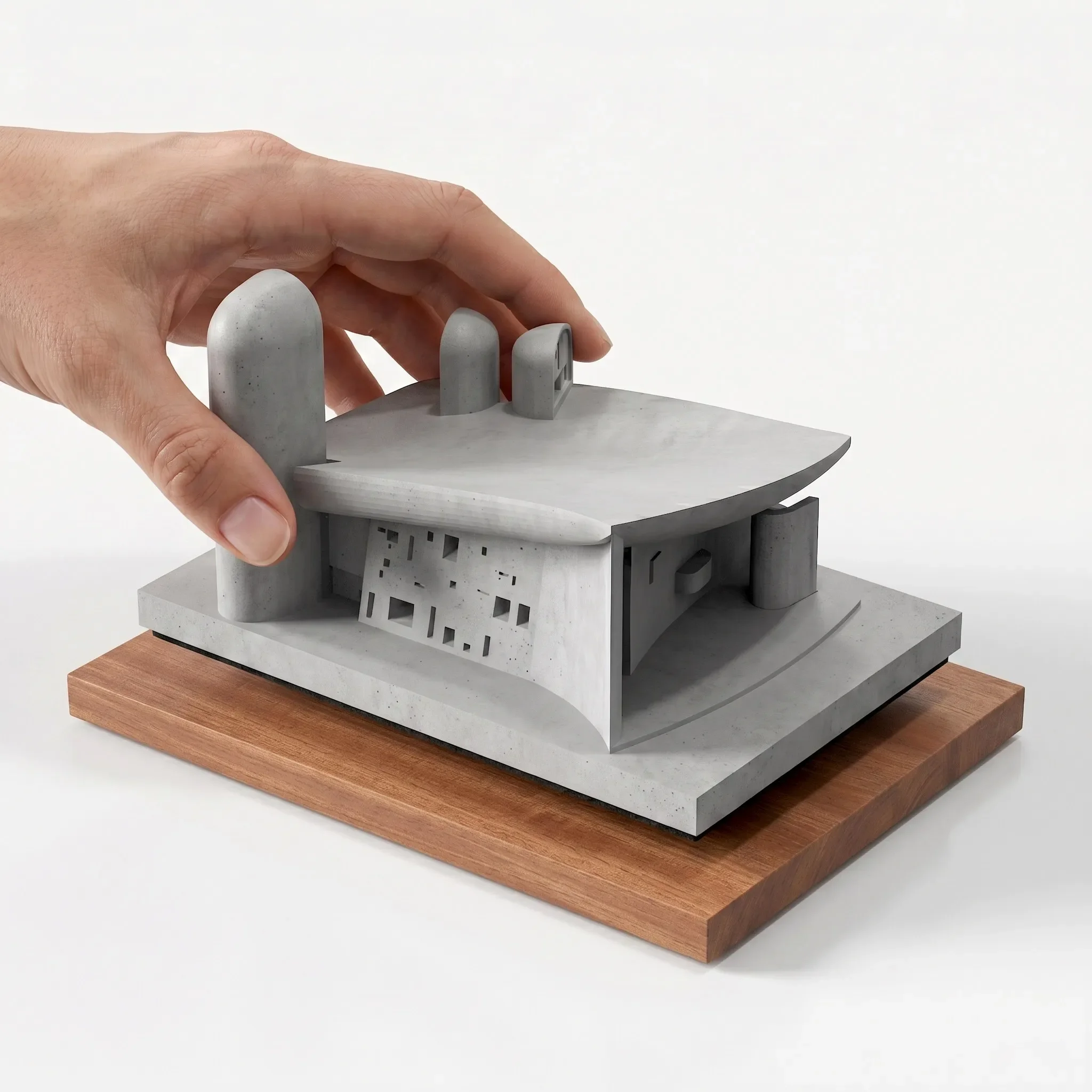 Brutalist Style Chapel Concrete Miniature Model Modern Architecture Desktop Ornament Home Office Table Art Decor Sculpture Gift