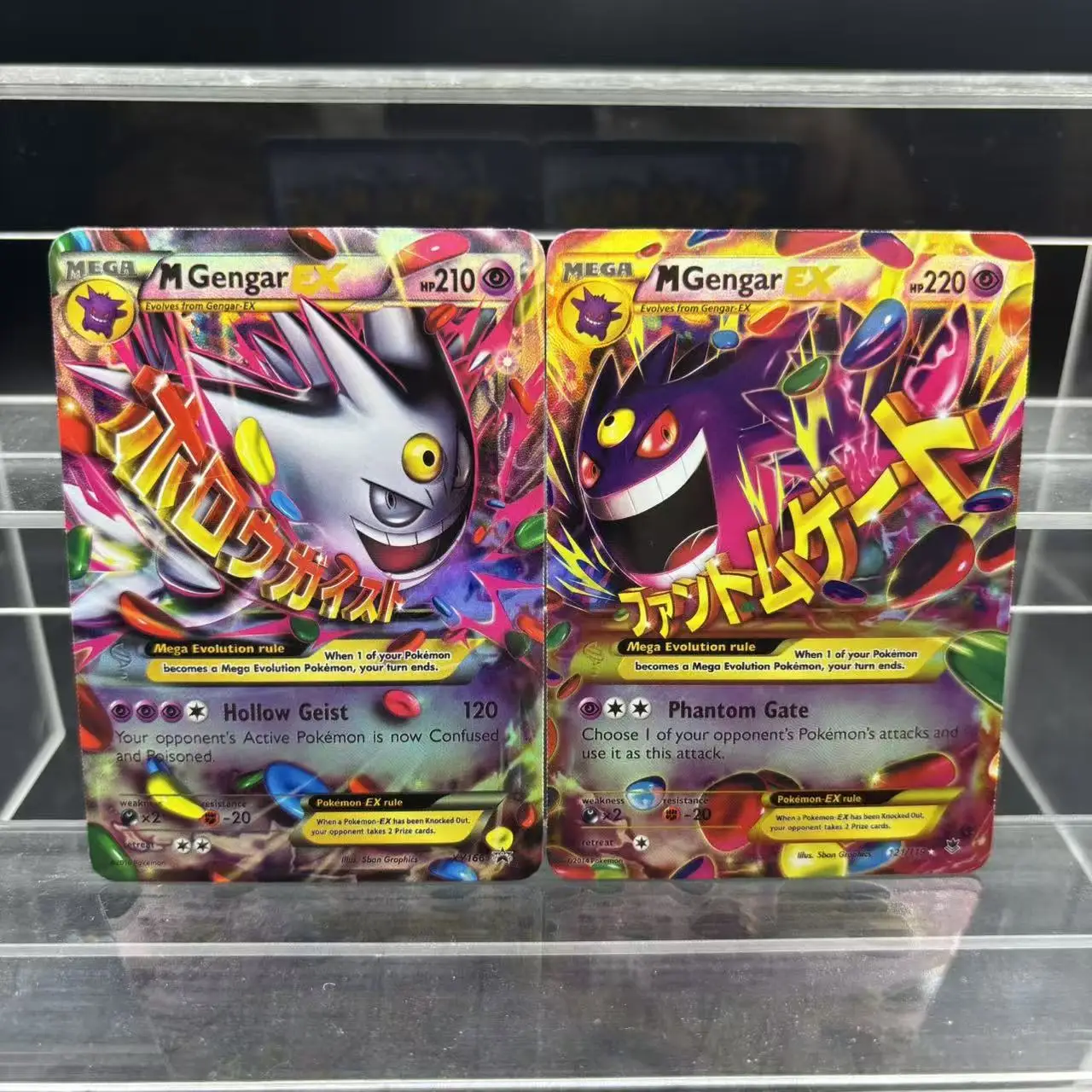 3개/세트 PTCG 메가 겐가르 드래고나이트 호울루차 영어 플래시 카드 뮤츠 리자몽 DIY 자체 제작 애니메이션 컬렉션 카드