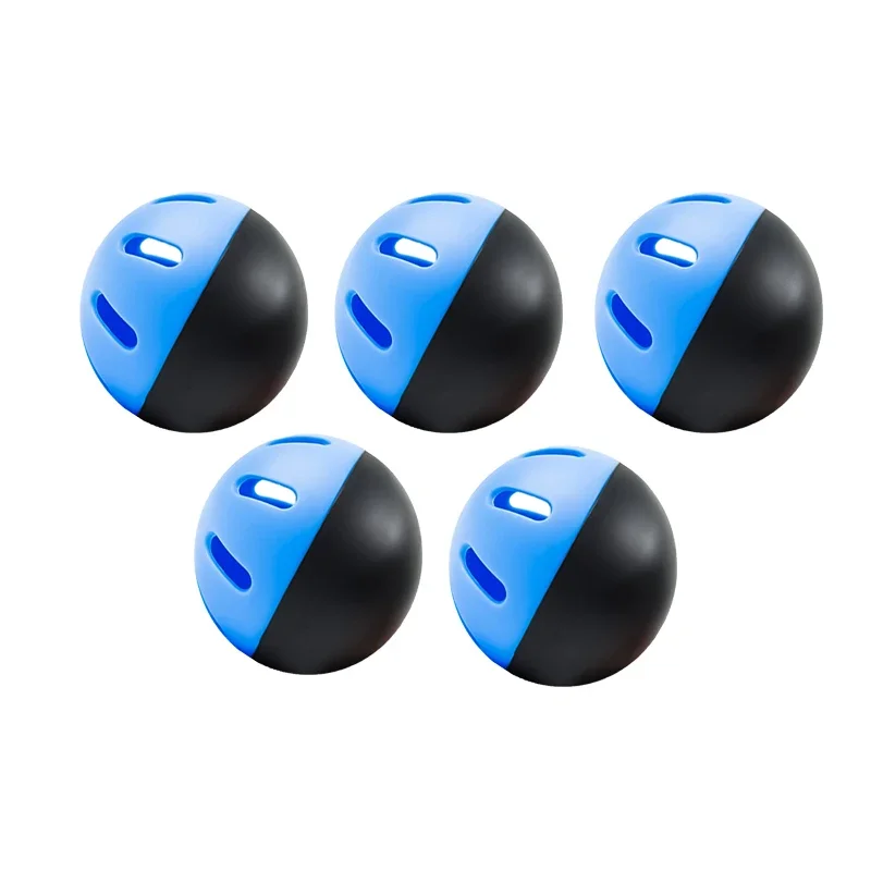 5A-5Pcs Baseball Practice Balls 74MM Super Soft Indoor & Outdoor Auxiliary Balls EVA Hollow Hole Balls Black & Blue Duplicates