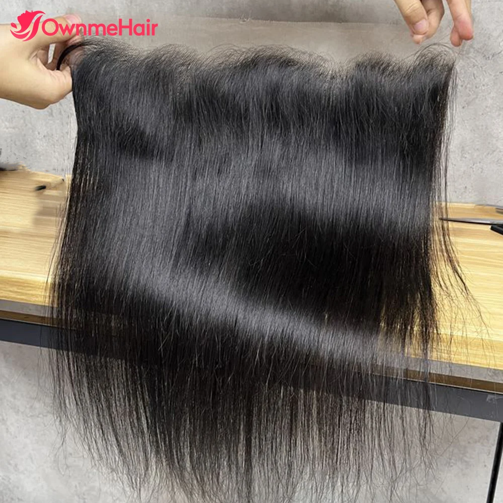 Straight Hair Lace Frontal Only Human Hair Brazilian Hair 4x4 5x5 13x4 Lace Frontal Closure Pre Plucked Bleached Knots Soft Lace