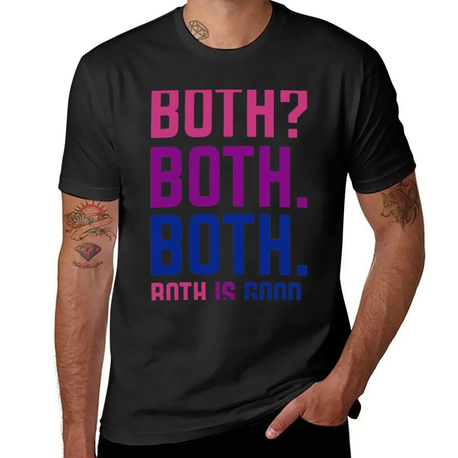 Both Is Good Bisexual Pride Bi Love Bisexuality Lgbtq Lgbt T-Shirt quick-drying vintage clothes cute tops men t shirt