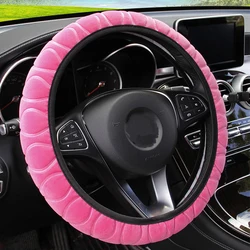 37-39CM Car Steering Wheel Covers Soft Warm Plush Steering Wheel Cover Car Steering Wheel Plush Cover for Women Winter Warm