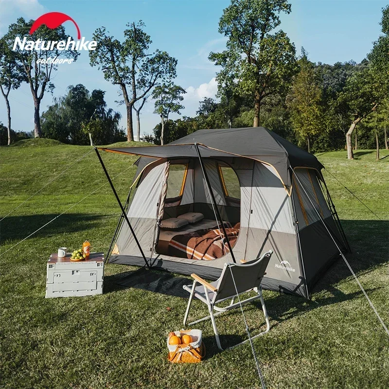 

Naturehike Automatic Tent Outdoor Family Camping Quick Open 3-4 Person Tent One-Bedroom One-Living Room One-touch Tent Cape 5.2