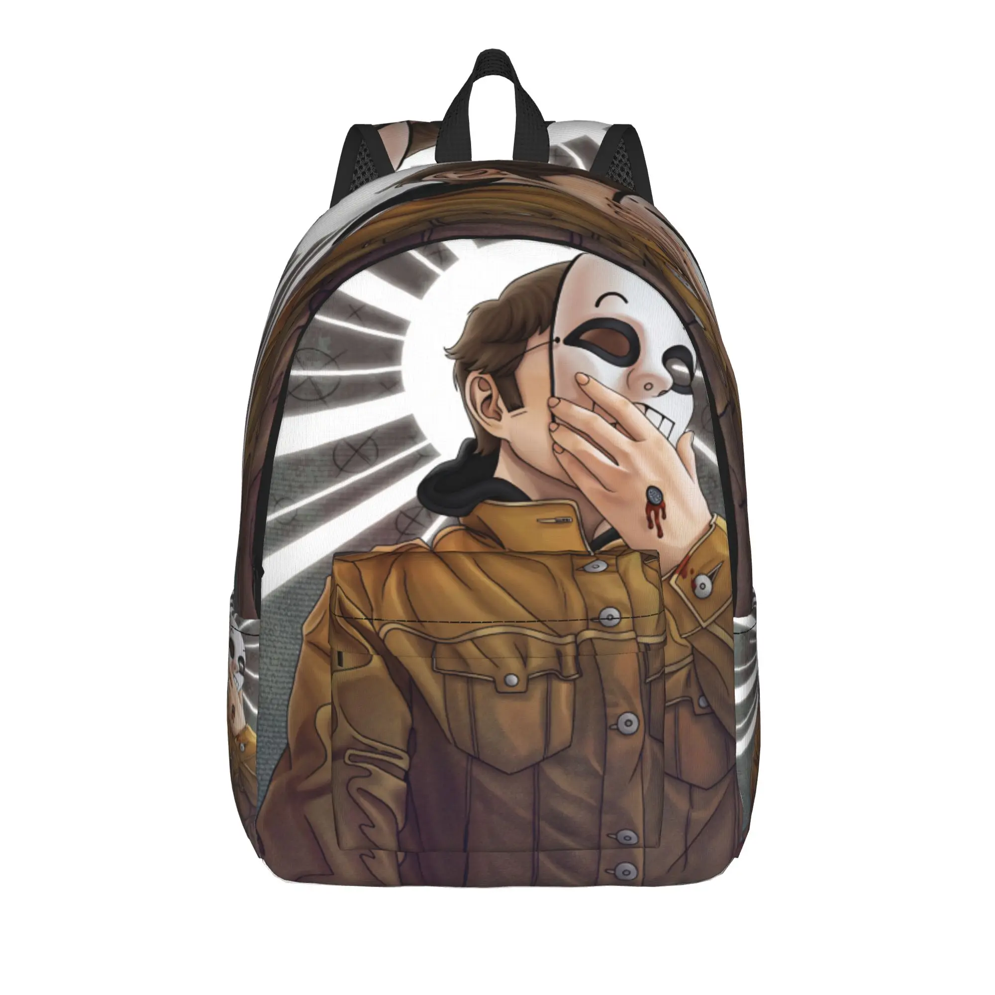 Marble Hornets MH Masky Backpack  Travel Backpacks Female Kawaii High School Bags Custom Large Rucksack