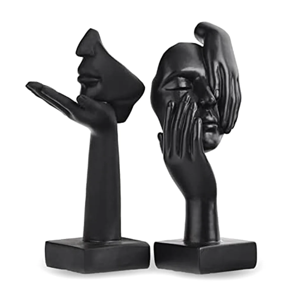 2 PCS Statue, Black Abstract Art Sculpture Modern Decoration Desktop Decoration Christmas New Year Gift