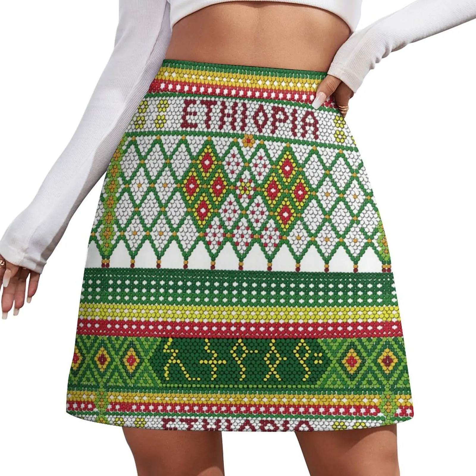 

Green Yellow and Red Chelie Mini Skirt Women's skirts summer dress for women 2025 fairy core Mini Skirt