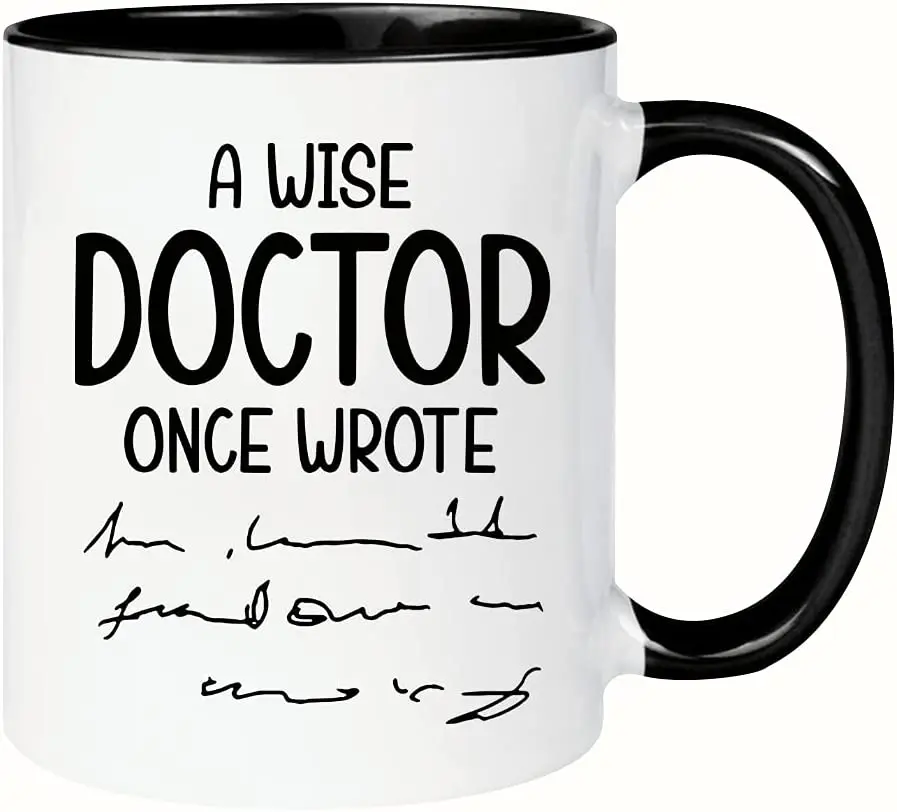 Taza divertida de médico, Una vez escrito, taza de médico, taza de médico para mujer, taza de café de cumpleaños de médico, 11oz