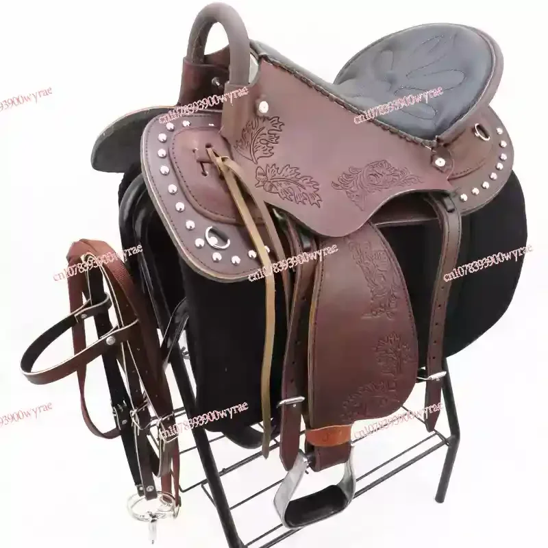 

Customized Style Color Suede Fiber Origin Drum Type Size Place Model DyedCD Western Horse Saddle Tack Set Leather Seat