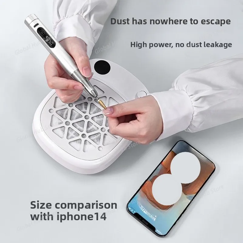 Quiet Mini Power Storage Nail Cleaner, Large Suction Grinding and Nail Remover Dust Machine, Special for Nail Salons Compact