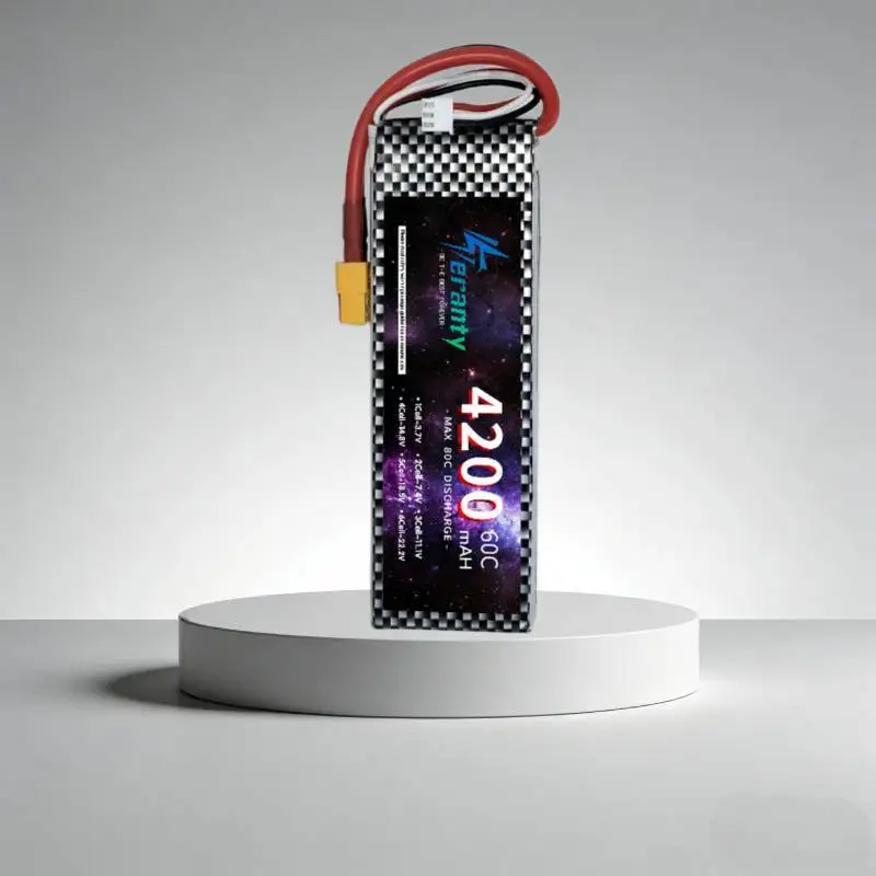 TERANTY 2S LiPo 7.4V 4200mAh Battery 60C for RC FPV Drones, Racing Quads, High-Speed Cars, Boats Helicopters