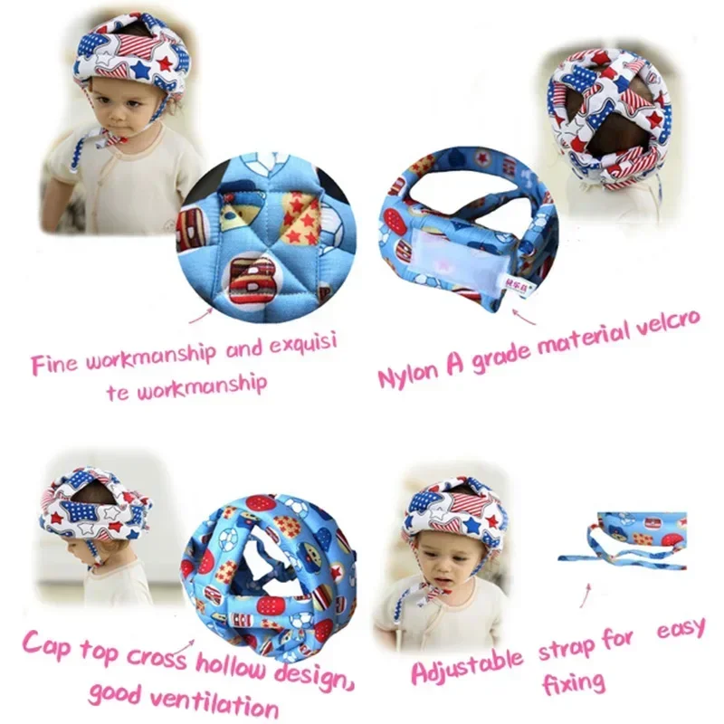 Casque de sécurité pour bébé, protection de la tête, équipement de sauna, coussretours anti-chute, bonnet anti-chute pour enfants, apprendre à