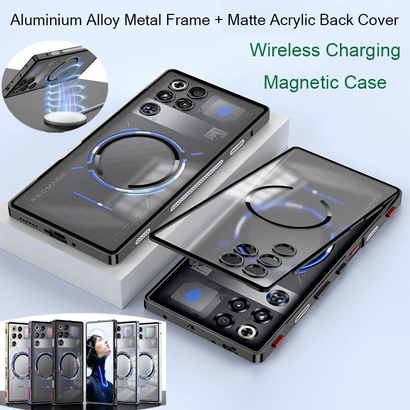 

Magnetic Metal Case For Magsafe For Redmagic 11 Pro Plus Pro+ 5G Case Wireless Charging Matte Cover Aluminium Alloy Metal Frame
