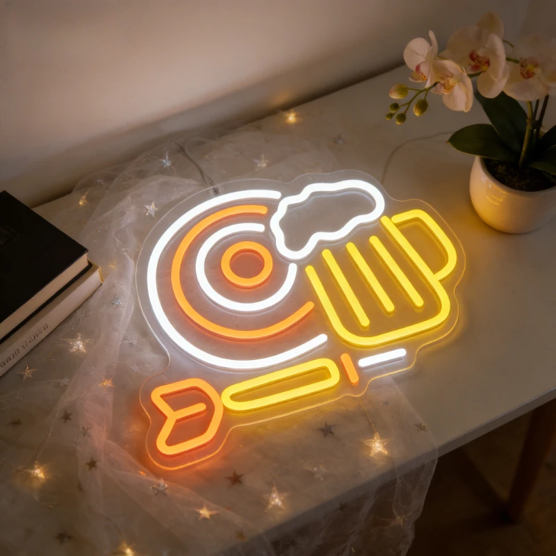 

Dart Beer Neon Sign LED Night Light USB Rechargeable Bar Pub Decor Lamp for Bedroom Living Room Game Room Party Gift