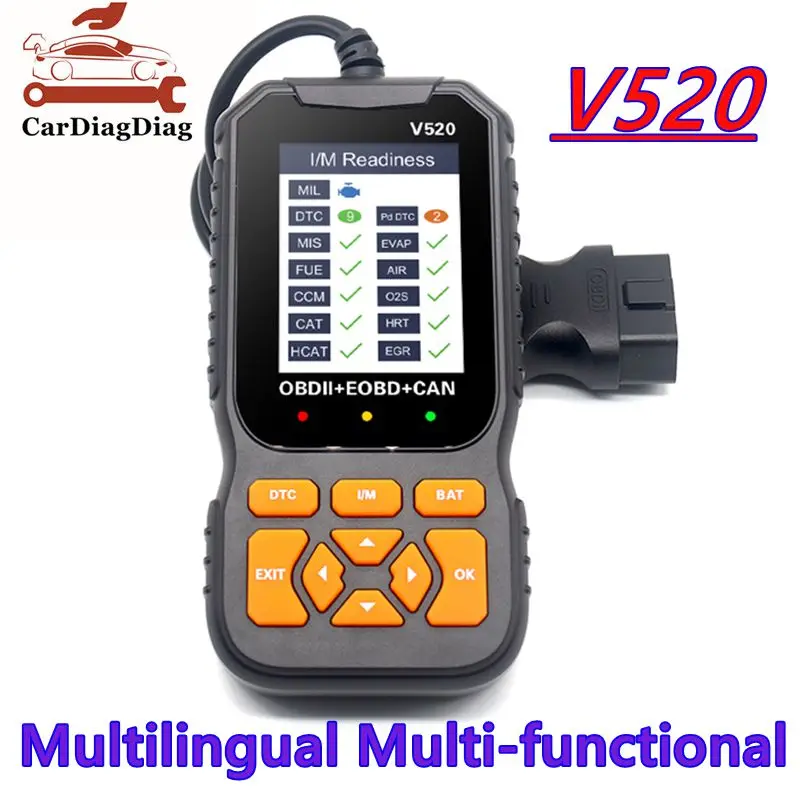 V520 OBD2 Scanner Car Diagnostic Auto Engine Check Fault Error Clear Data Stream Battery Tester Professional Code Reade