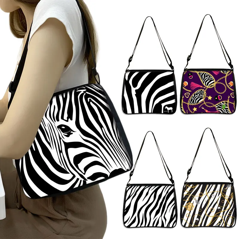 Borsa di lusso da donna con stampa zebrata di moda borsa a tracolla semplice sotto le ascelle borsa a tracolla per ragazze con Design quotidiano