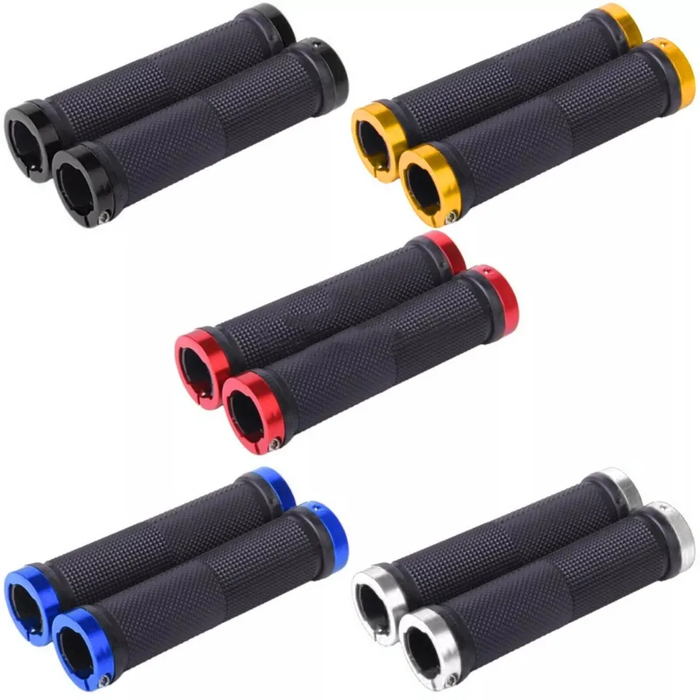 Aluminum Alloy Bicycle Grips Non-slip Bilateral Lock Bicycle Handlebar Grips Shockproof Bike Accessories Handle Bar Grips