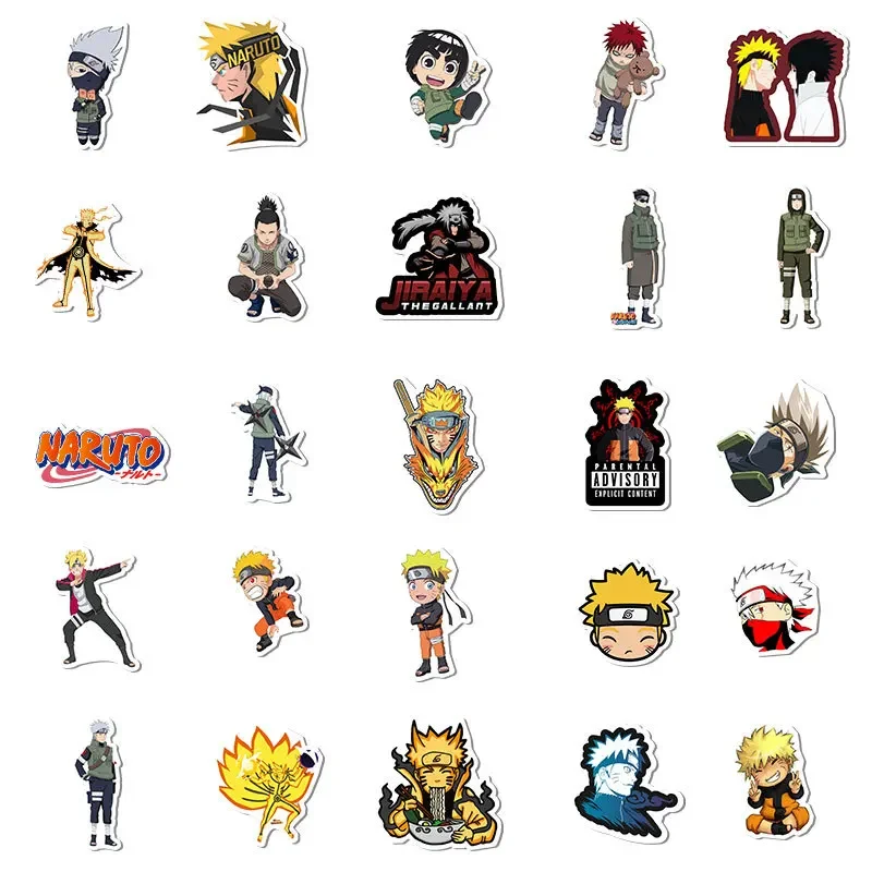 Pegatinas De Naruto De Dibujos 100 Piezas No Repiten Uzumaki Kakashi Uchiha Sasuke Itachi Kawaii Juguetes Stiker Impermeables