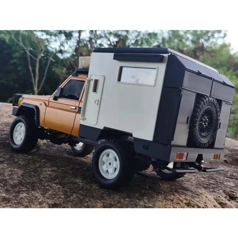 MNIU MN82 1/12 RC Crawler Camper Trailer with Openable Side Doors & Roof Rack, Upgrade Parts for Off-Road Truck Caravan Body