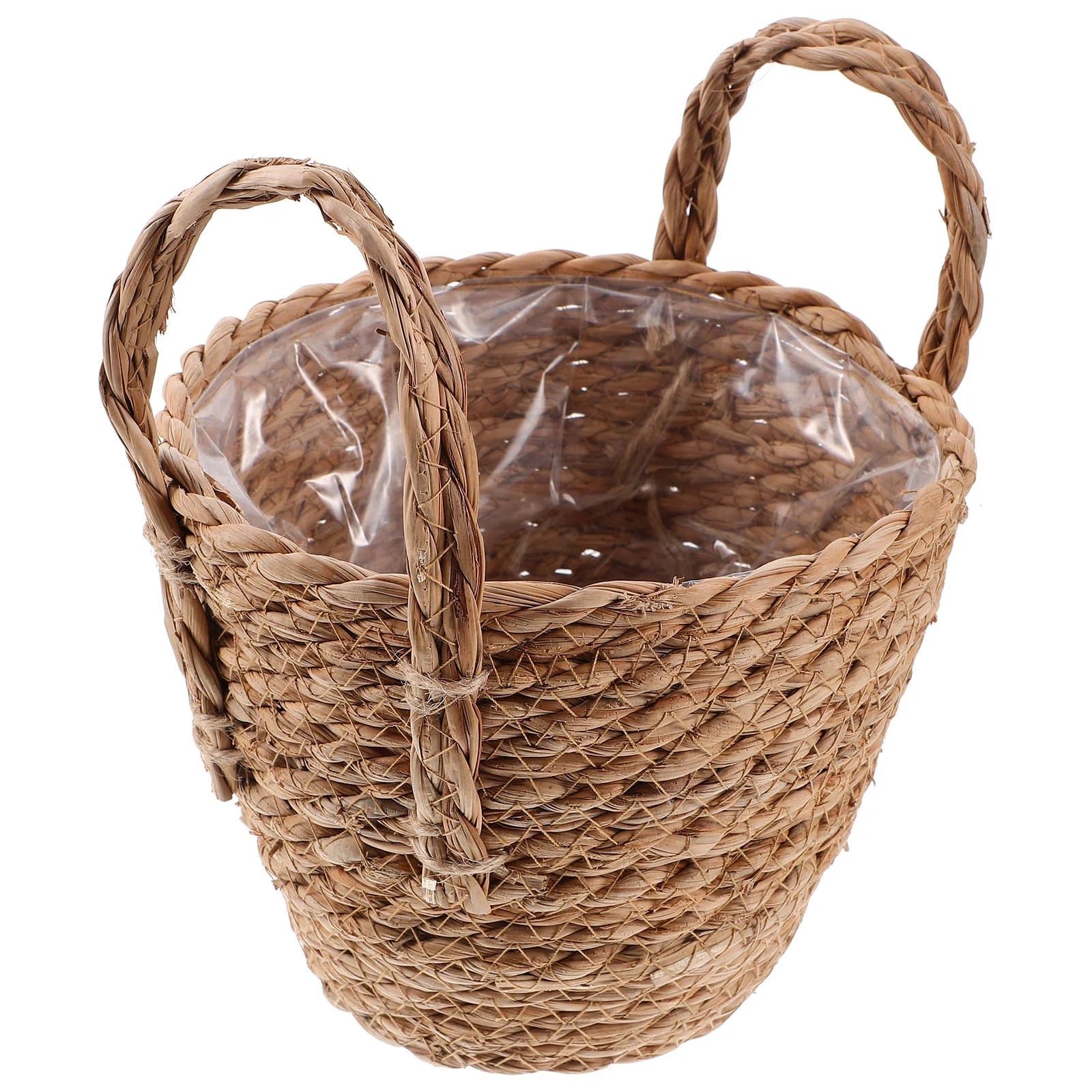 

Straw Flower Pot Flowerpot Plants Storage Basket Vase Retro Planter Artificial Bucket